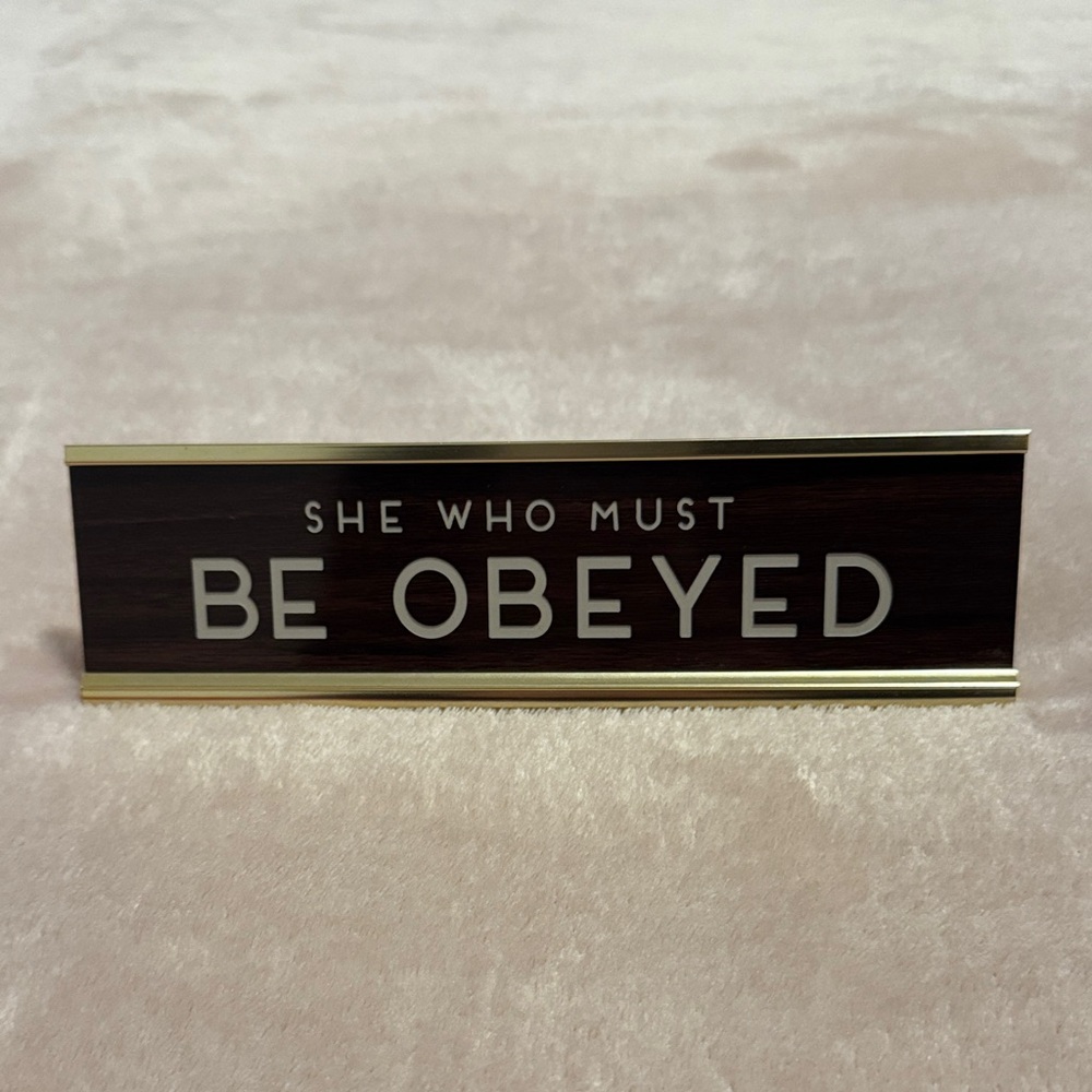 Gold and Brown Desk Name Plate